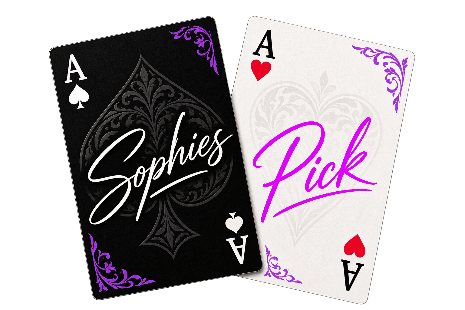 SophiesPick artwork with the ace of spades and ace of hearts
